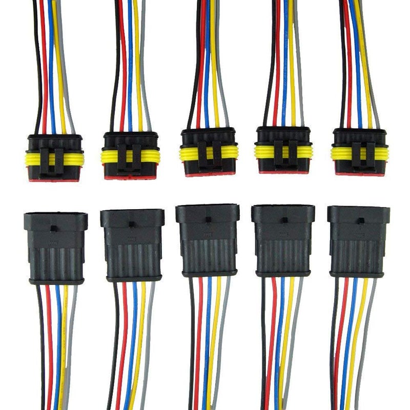 ZYTC 5 Pin Way Car Waterproof Wire Connector Plug Auto Electrical Wire Connectors AWG Terminal Pack of 5 - Image 1